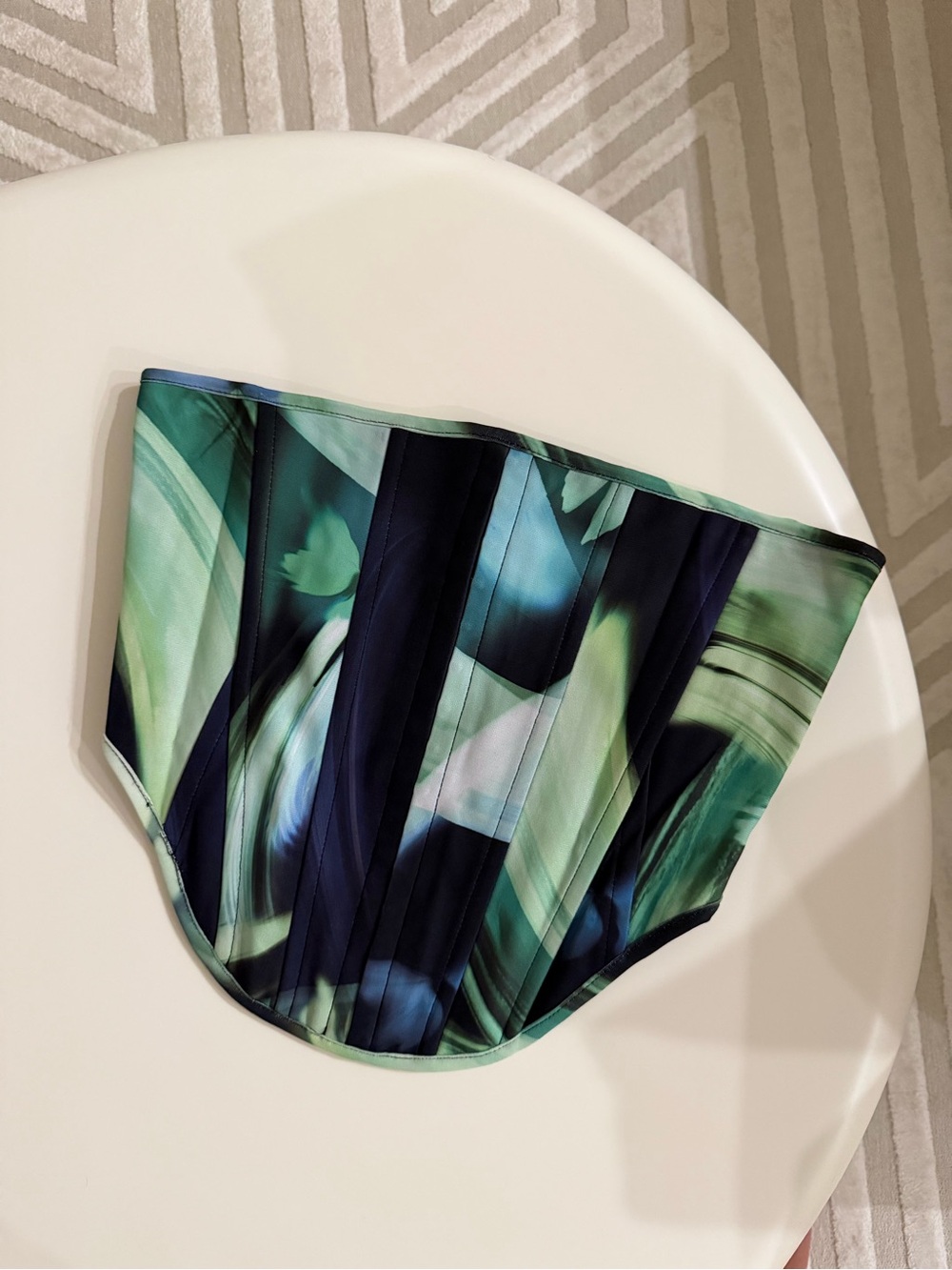 Whitefox Green and Black Bustier Top